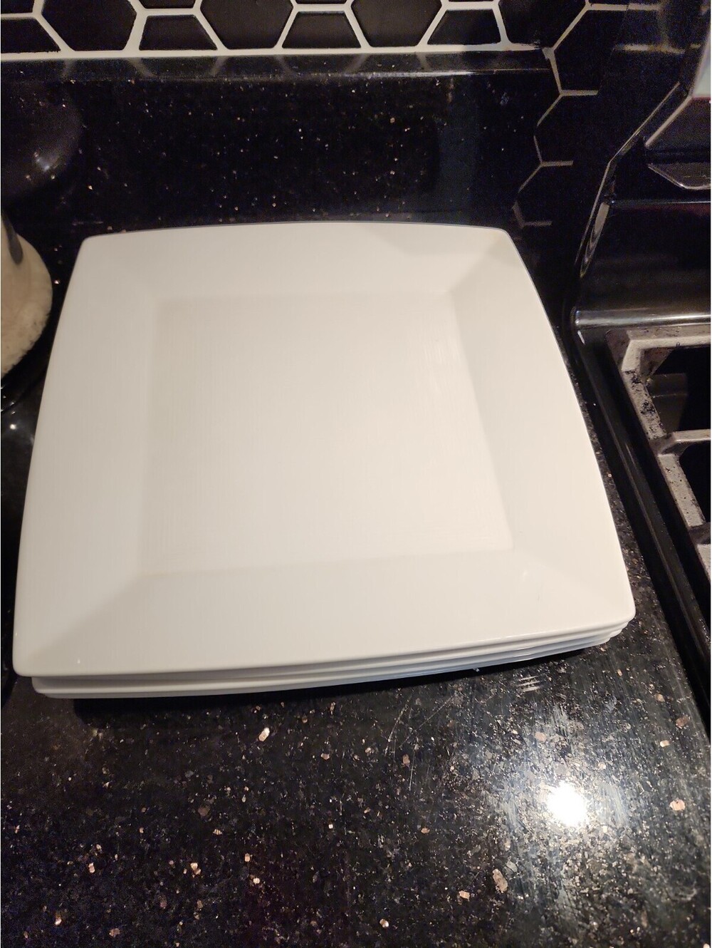 Target Home Porcelain Basic White Square Embossed Dinner Plates Plates Set/4